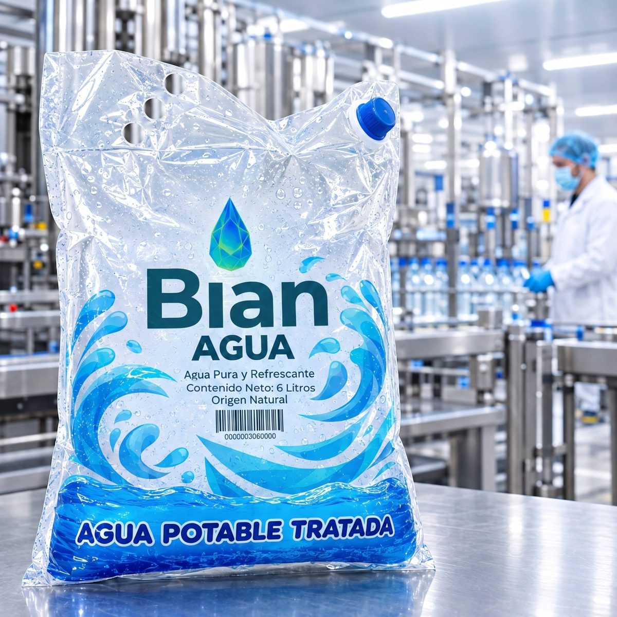 Bolsa BIAN de 6 litros con válvula azul